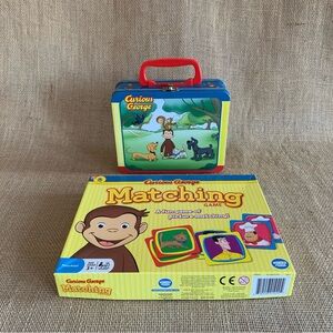 PBS Kids Curious George Matching Game with Fun Tin Retro Lunchbox